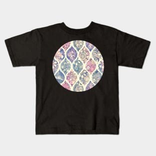 Patterned & Painted Floral Ogee in Vintage Tones Kids T-Shirt